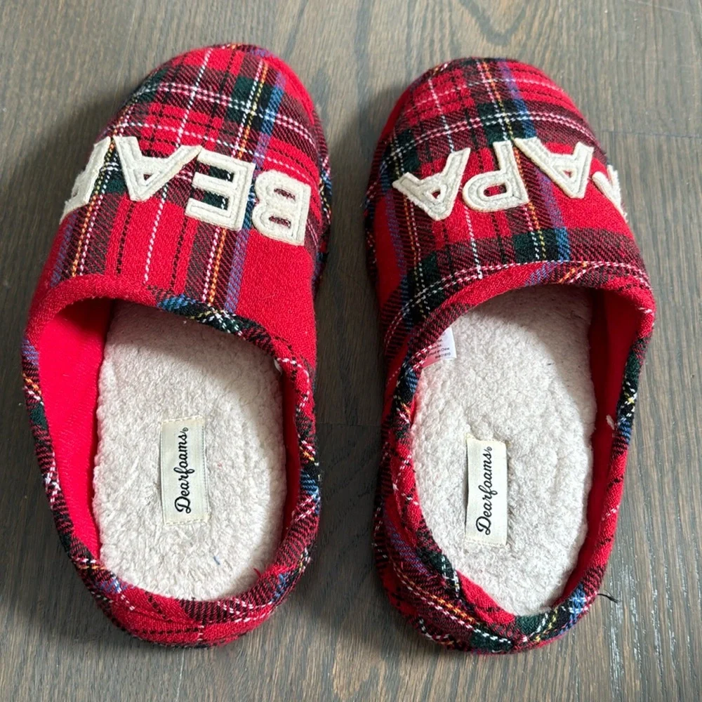 Papa Bear Buffalo Check Clog Slipper - 9-10